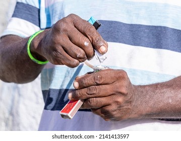 Man Smoking Crack In The Streets Of Curacao