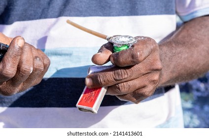 Man Smoking Crack In The Streets Of Curacao