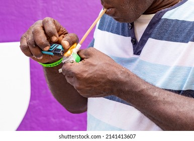 Man Smoking Crack In The Streets Of Curacao