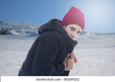 man in the snow