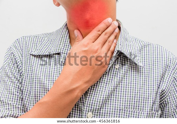 Man Sore Neck Tonsillitis Stock Photo (Edit Now) 456361816