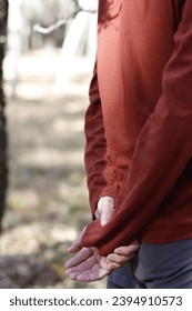 Man standing in a forest