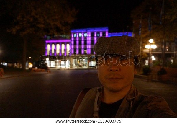 Man Standing Front Closed Fashion Shopping Stock Photo Edit Now