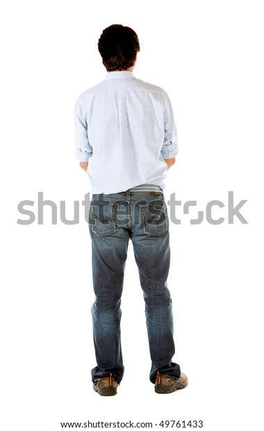 Man Standing Giving His Back Camera Stock Photo (Edit Now) 49761433