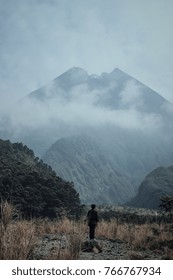 Man standing in the mountain