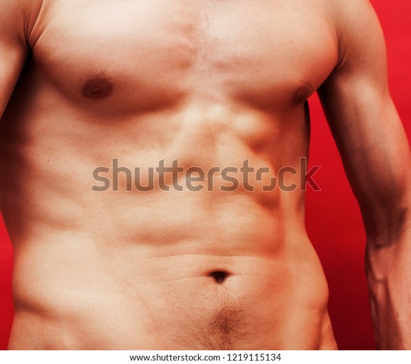 Man Standing Naked Torso Abc On Stock Photo Shutterstock