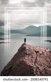 Man Standing At Skye Cuillin, Scotland