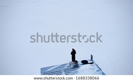 Similar – Image, Stock Photo At the lake Lake Ice