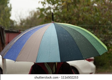 Man Stands Under Rainbow Umbrella Stock Photo 1116502253 | Shutterstock