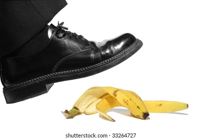 Man Stepping On Banana Peel