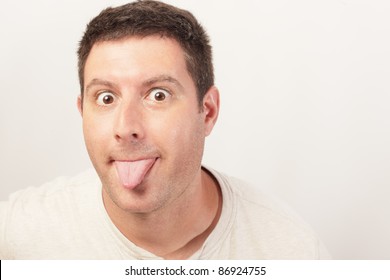 Man Sticking Out His Tongue