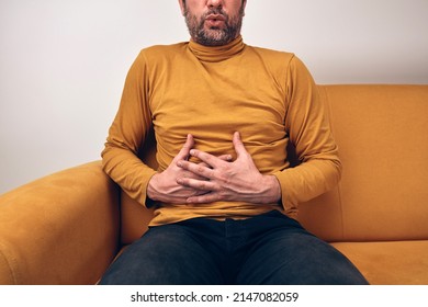 Man With Stomach Ache And Digestive Issues.