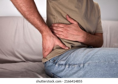 Man With Stomach Pain And Digestive Issues.