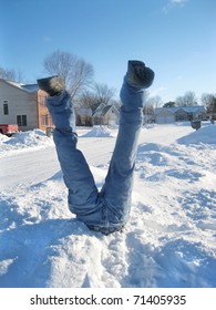 Man Stuck In Snowbank