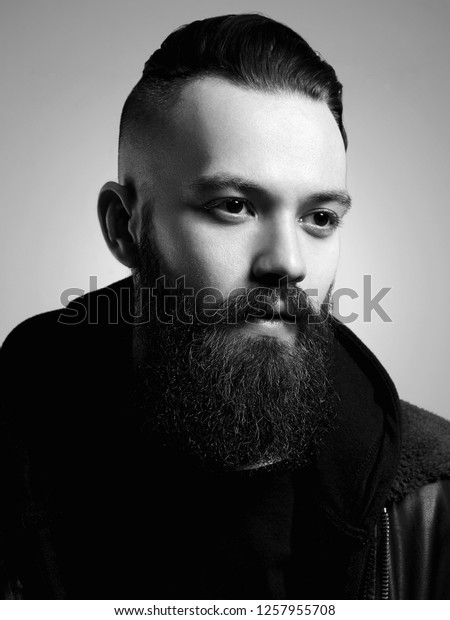 Man Stylish Haircut Handsome Boy Beard Stock Photo Edit Now