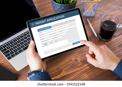 Man Submitting Patent Application Online