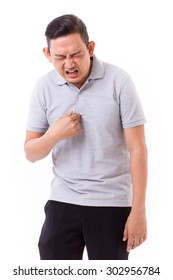 Man Suffering From Acid Reflux