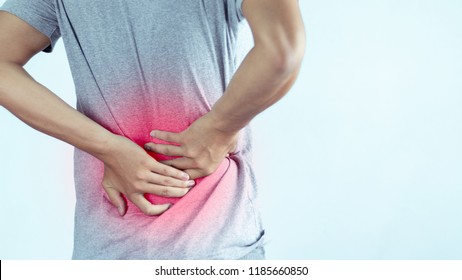 Man Suffering From Backache,Lower Back Pain.