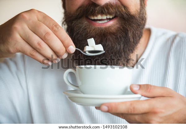 Man Sugar Calories Sugar Free Coffee Stock Photo Edit Now