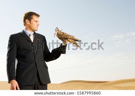 Similar – Image, Stock Photo the falconer Man Adults