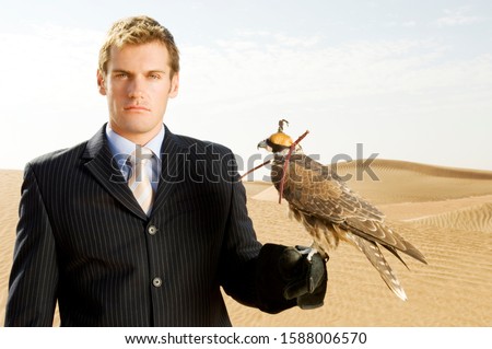 Similar – Image, Stock Photo the falconer Man Adults