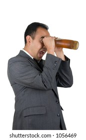 Man In Suit Looking Through 