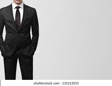 man in suit white background