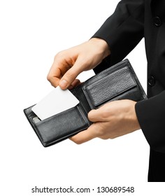 Man In Suit With Wallet And Credit Card.