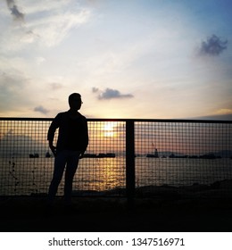 Man in the sunset.