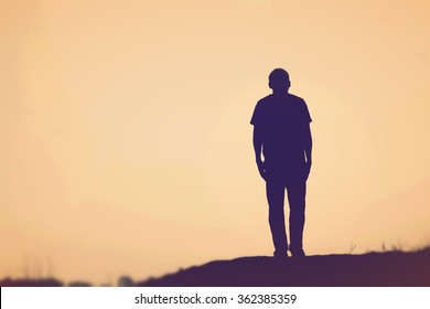 Man in the sunset