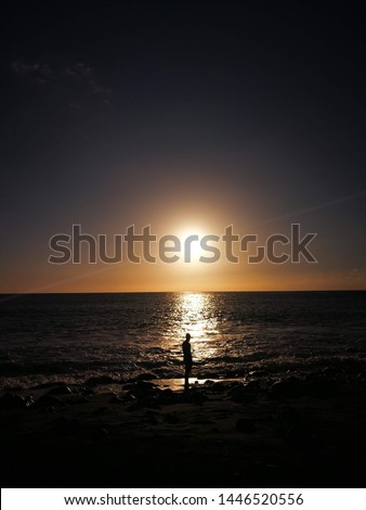 Image, Stock Photo Man against sea Ocean