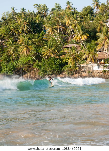 Man Surfing Mirissa Beach Sri Lanka Stock Photo Edit Now 1088462021