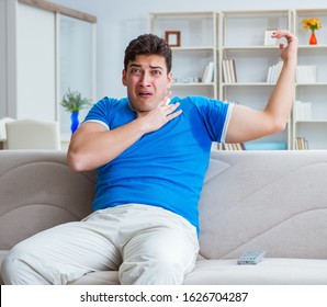 Man Sweating Excessively Smelling Bad Home Stock Photo (Edit Now ...