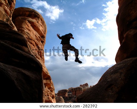 Man Taking A Leap