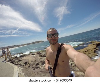 Man Taking A Selfie In Sydney, Australia