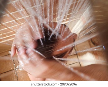 Man Taking A Shower