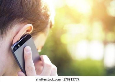 Man Talking On The Phone Close Up Shot