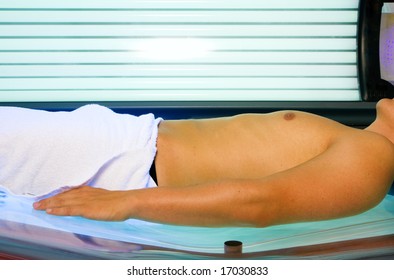 Man In A Tanning Bed