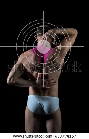 Similar – Rear view portrait of one young middle age athletic woman at crossfit training, exercising with trx suspension fitness straps over dark background