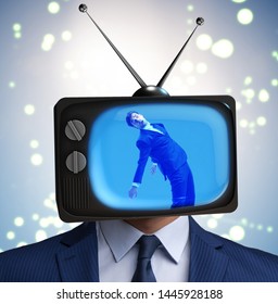 Man Television Head Tv Addiction Concept Stock Photo 1445928188 ...