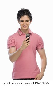 Man text messaging