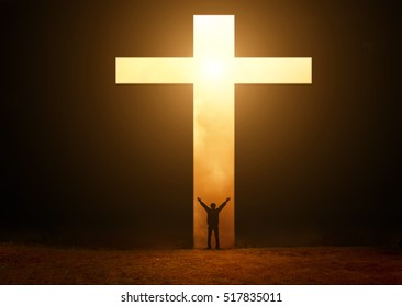 The Man Thank God Cross And Light