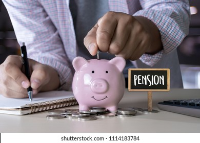 Man Think Save Positive  Pension Happiness Money Saving For Retirement Financial