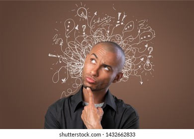 Man thinking and solving a problem