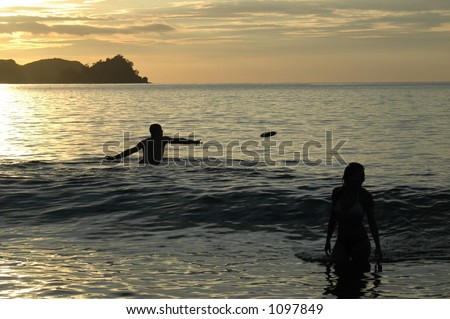 Costa Rica Topless Beach Boobs - Man Throws Frisbee Pacific On Isolated | Royalty-Free Stock ...