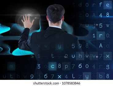 Man touching and interacting with transition effect - Powered by Shutterstock - Get 15% off with code: PIKWIZARD15