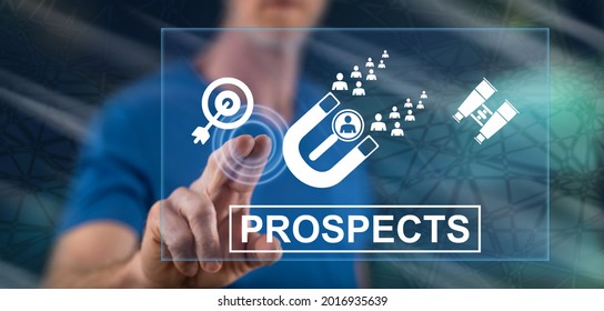 Man touching a prospects concept on a touch screen with his finger - Shutterstock ID 2016935639