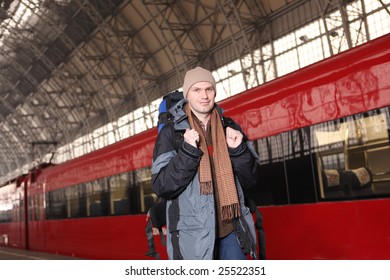 Man  at the train station