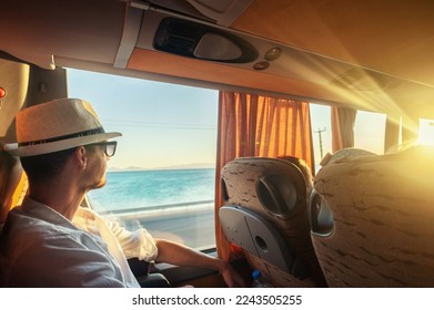 A man traveling with a bus - Powered by Shutterstock