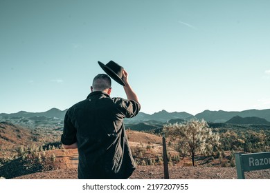 Man Travelling Outback Australia In 4WD